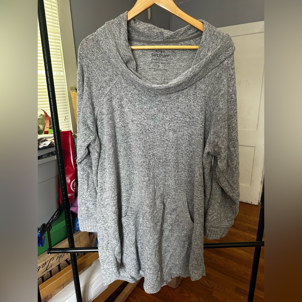 Torrid Super Soft Plush Cowl Neck Sweater | 3 | Grey